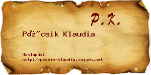 Pócsik Klaudia névjegykártya
