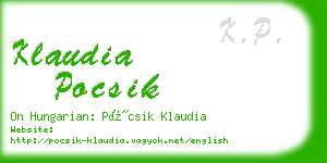 klaudia pocsik business card